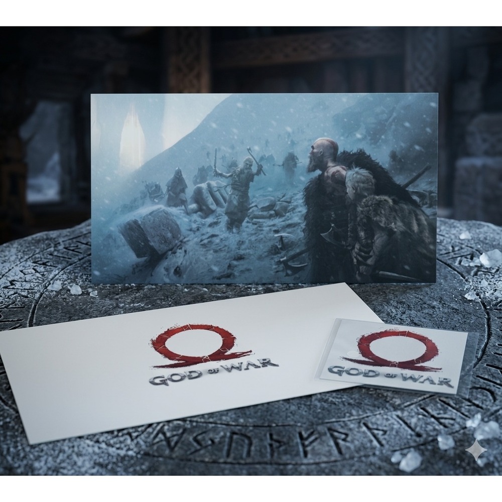 God of War (2018) Stone Mason Collector's Edition Lithograph Print PS4 NEW